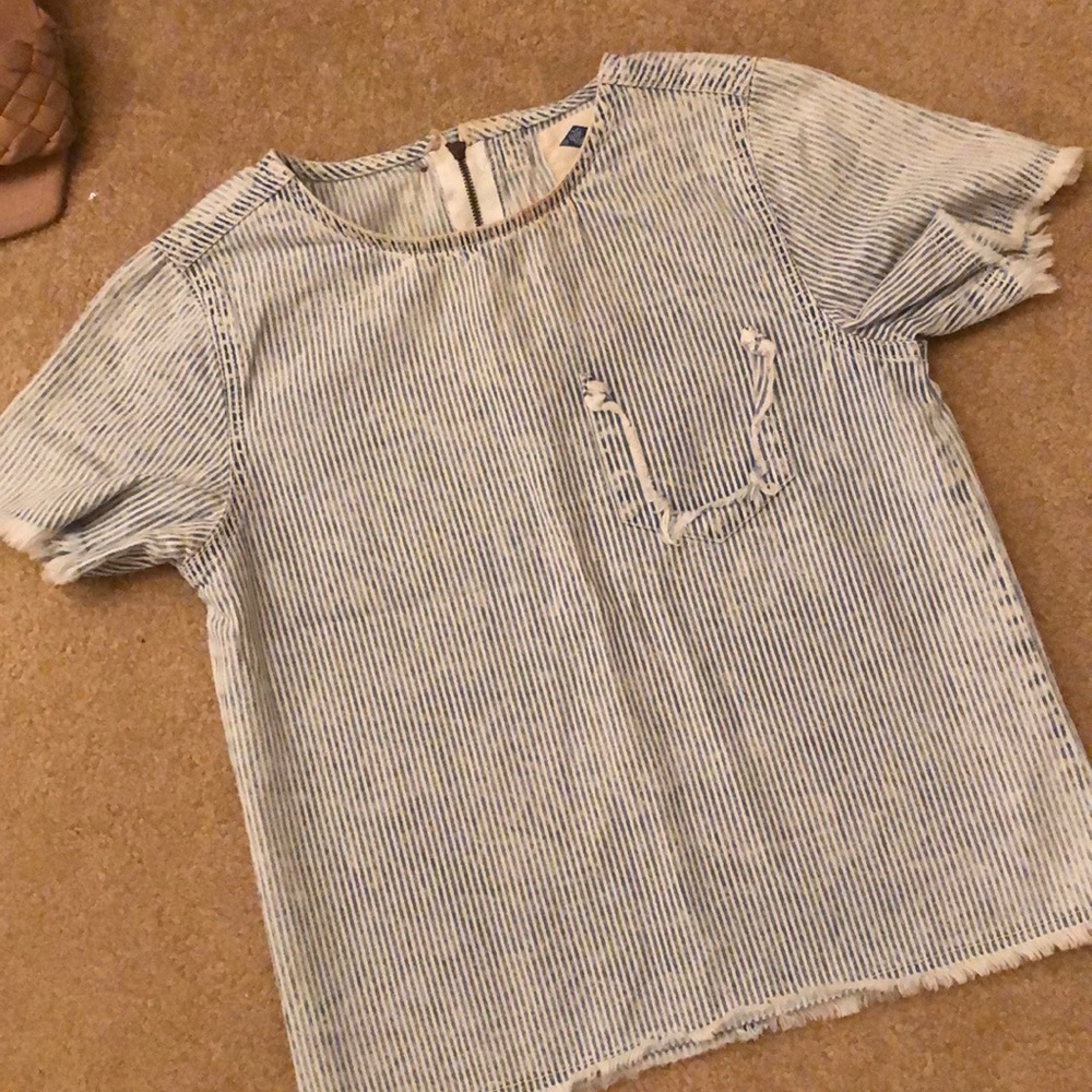 Striped denim shirt